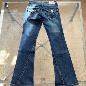 Women’s pre owned True Religion 503 flare blue jeans 24”x28”